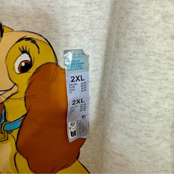 NWT. Primark Disney 2XL Lady & the Tramp sweatshirt. Features classic image - Picture 8 of 10